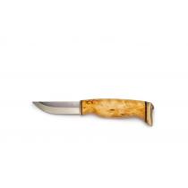 Arctic Legends Handicraft Knife - 3" Stainless Steel Blade Birch Handle with Reindeer Antler Trim Leather Sheath