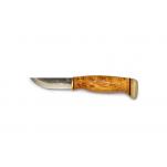 Arctic Legends Handicraft Knife - 3" Carbon Steel Blade Birch Handle with Reindeer Antler Trim Leather Sheath