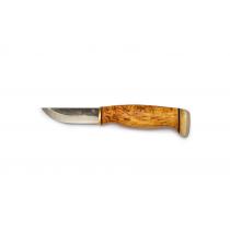 Arctic Legends Handicraft Knife - 3" Carbon Steel Blade Birch Handle with Reindeer Antler Trim Leather Sheath