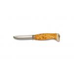 Arctic Legends Kids Knife - 3" Stainless Steel Rounded Blade Birch Handle with Reindeer Antler Trim Leather Sheath