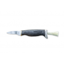 Arctic Legends Mushroom Knife - 2.28" Blade Black Birch Handle Mushroom Cleaning Brush Leather Sheath
