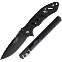Bear & Son BearEdge Framelock Knife and Edgemate Carbine Knife Sharpener Combo - Black