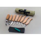 BeaverCraft S08 - 8 Piece Wood Carving Set - 8 Knives, Strop, Compound and Tool Roll