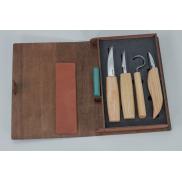 BeaverCraft S09 Gift Set - 6 Piece Spoon and Wood Carving Set In A Book Case