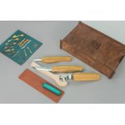 Beavercraft S13L Box - Left Handed Spoon Carving Set in a Box  - 3 Knives, Spoon Blank, Strop and Compund