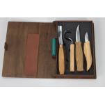 BeaverCraft S43 Gift Set - 6 Piece Spoon and Kuksa Carving Set with Gouge In A Book Case