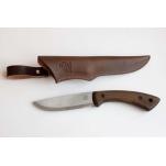 BeaverCraft BSH1 Bushcraft Knife - 4.9" Stainless Steel Blade, Walnut Handle, Leather Sheath