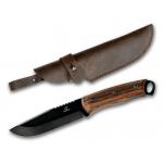 BeaverCraft BSH4 Bushcraft Knife - 4.92" Carbon Steel Blade, Walnut Handle, Leather Sheath