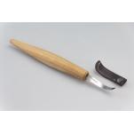 BeaverCraft SK4LS Left Handed Spoon Carving Knife Open Curve - Oak Handle and Leather Sheath