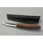 Beavercraft C4X Deluxe Whittling Solyd Knife with Walnut Handle and Leather Sheath