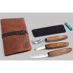 Beavercraft S14X Deluxe Spoon Carving Set with Gouge and Genuine Leather Roll