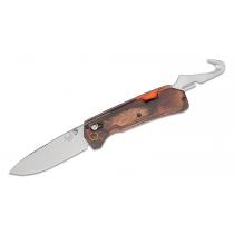 Benchmade Hunt Grizzly Creek Folding Knife - 3.49" S30V Satin DP Blade with Folding Gut Hook Stabilized Wood Handle