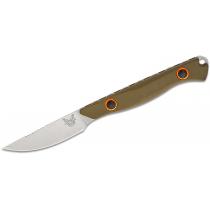 Benchmade Flyway Fixed Blade Knife - 2.7" CPM-S90V Satin Straight Back Blade OD Green G10 Handle Orange Sheath