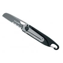 BlackFox Folding Pocket Knife 2.36" Part Serrated Blade with Titanium Coated Black Zytel Handle