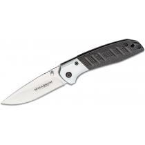 Boker Magnum Advance Pro Thumb Stud Folding Knife - 3.15" Satin DP Blade Black Aluminum Handle
