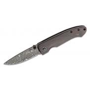 Boker Plus Damascus Gent II Folding Knife 2.75" Damascus Blade, Ebony Wood Handles - 01BO102DAM