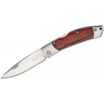 Boker Plus Caballero Folding Knife - 3" Blade, Cocobolo Wood Handles with Stainless Steel Bolsters - 01BO239