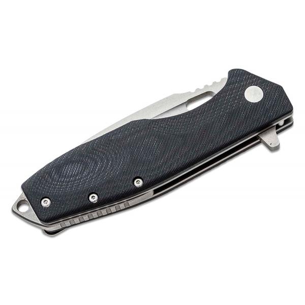 Boker Plus Caracal Knife - 3.5" D2 Stonewash Blade, Black G10 Handles