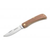 Boker Magnum Rangebuster Micarta UK EDC Folding Knife - 2.95" Blade, Brown Micarta Handle - 01RY143