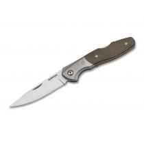 Boker Magnum Nice Pocket Knife - 3.3" Blade, Olive Micarta Handle - 01SC079
