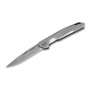 Boker Magnum Shiny UK EDC Knife - 2.36" Blade, Stainless Steel Handle - 01SC086