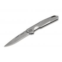 Boker Magnum Shiny UK EDC Knife - 2.36" Blade, Stainless Steel Handle - 01SC086