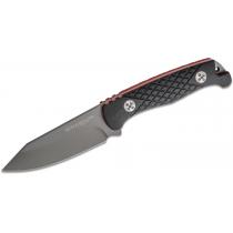 Boker Magnum Life Knife - 3.9" Blade, Textured Black G10 Handles with Red Liners, Kydex Sheath 02MB201