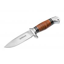 Boker Magnum Leatherneck Hunter Knife - 4.4" Fixed Blade, Brown Handle 02MB726