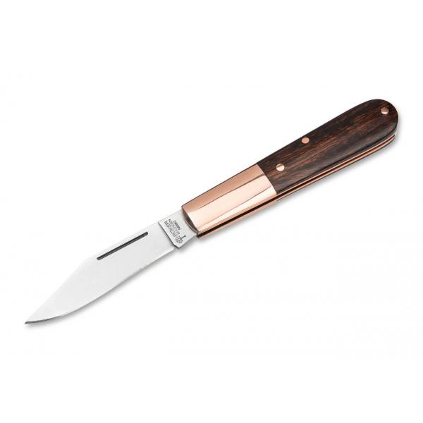 Boker Barlow UK EDC Integral Pocket Knife - 2.59"  Desert Ironwood Handles with Copper Bolsters - 110045