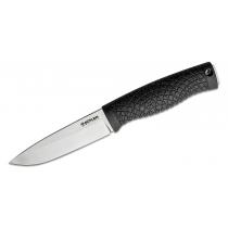 Boker Bronco Basic Knife - 4.45" CPM-3V Blade Black Handle Black Leather Sheath