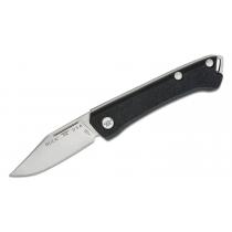 Buck 250 Saunter UK EDC Folding Knife - 2.37"  CP Satin Blade Black Canvas Micarta Handle