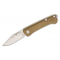 Buck 250 Saunter UK EDC Folding Knife - 2.37"  CP Satin Blade OD Green Micarta Handle