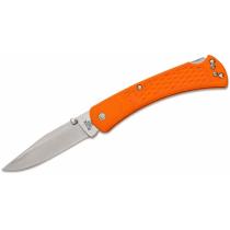 Buck 110 Slim Select Folding Hunter 3.75" Plain Blade, Orange GFN Handles, Deep Carry Pocket Clip