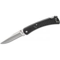 Buck 110 Slim Select Folding Hunter 3.75" Plain Blade, Black GFN Handles, Deep Carry Pocket Clip