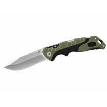 Buck 659 Large Pursuit Folding Knife 3.625" 420HC Stainless Steel Drop Point, Green GRN and Rubber Handles, Nylon Sheath