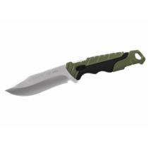 Buck 658 Small Pursuit Fixed Blade Knife 3.75" 420HC Stainless Steel Drop Point, Green GRN and Rubber Handles, Nylon Sheath
