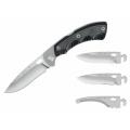 Buck 550 Selector 2.0 Folding Knife 3.75" Interchangeable Blade, Black Thermoplastic Handles, Polyester Sheath