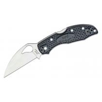 Spyderco Byrd Knives Meadowlark 2 Lightweight Folding Knife - 2.96" Plain Wharncliffe Blade, Black FRN Handle - BY04PBKWC2