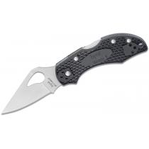 Spyderco Byrd Knives Robin 2 Folding Knife - 2.5" Plain Wharncliffe Blade, Black FRN Handle - BY10PBK2