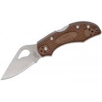 Spyderco Byrd Knives Robin 2 Folding Knife - 2.5" Plain Blade, Brown FRN Handle - BY10PBN2