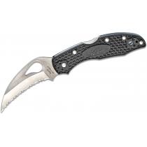 Spyderco Byrd Knives Meadowlark Hawkbill Folding Knife - 2.87" Serrated Blade, Black FRN Handle - BY22SBK