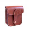 Casstrom Leather Possibles Pouch - Thick Tanned Leather Pouch with Press Stud Fastener, Cognac Brown,.