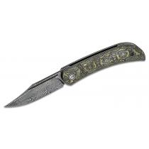CIVIVI Knives C2015DS-3 Appalachian Drifter UK EDC Knife - 2.96" Damascus CP Blade Yellow G10 and Rose Carbon Fiber Handle