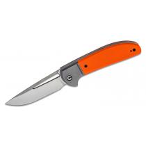 CIVIVI Knives C2101B Trailblazer XL Slipjoint Folding Knife - 3.46" D2 Satin Blade Stainless Steel Handles with Orange G10 Scales