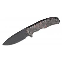 CIVIVI Knives C803I Praxis Knife - 3.75" Black Stonewashed DP Blade Copper Shred Carbon Fibre Handle