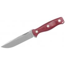 Condor Bushcraft Bliss Fixed Blade Knife 4.8" High Carbon Steel Clip Point, Red Canvas Micarta Handles, Kydex Sheath