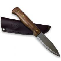 Condor Bushlore Camp Knife 4-5/16" Carbon Steel Satin Blade, Hardwood Handle, Leather Sheath
