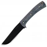 Condor Garuda Knife - 5" Black Carbon Steel Blade, Grey Micarta Handles, Nylon Sheath