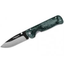 Condor Krakatoa Folding Knife 4.12" 1095 Carbon Steel Blade, Army Green Micarta and Stainless Steel Handles
