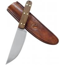 Condor Scalper Knife Fixed 5.8" Carbon Steel Blade, Walnut Handles, Leather Sheath